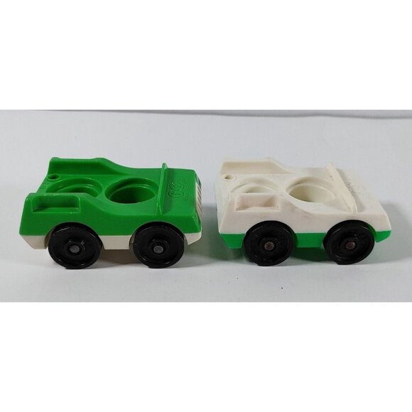 Lot of 8 Fisher Price Vintage 70s Little People Airport Cars Green White - Picture 4 of 11